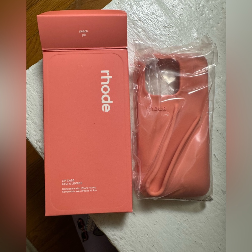 RHODE Coral Pink Lip Case for iPhone 15 Pro
